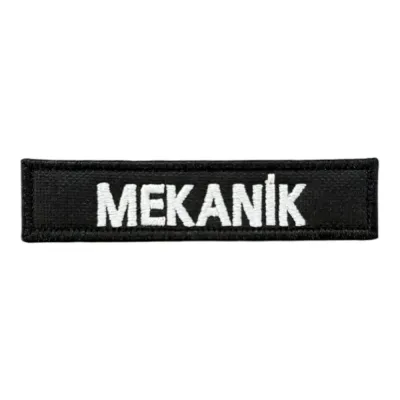 Siyah Zemin Mekanik Yazılı Nakış Patch