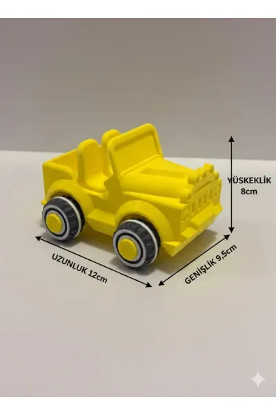 Hareketli Tekerlekli Safari Jeep - 12 cm Dayanıklı Oyuncak Araba