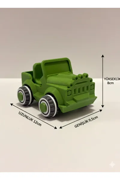 Hareketli Tekerlekli Safari Jeep - 12 cm Dayanıklı Oyuncak Araba