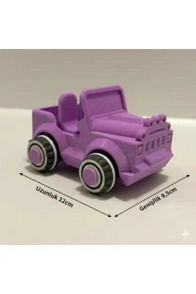 Hareketli Tekerlekli Safari Jeep - 12 cm Dayanıklı Oyuncak Araba