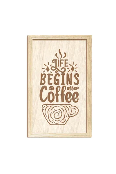 Life begins after coffee - Hayat kahveden sonra başlar — Bej