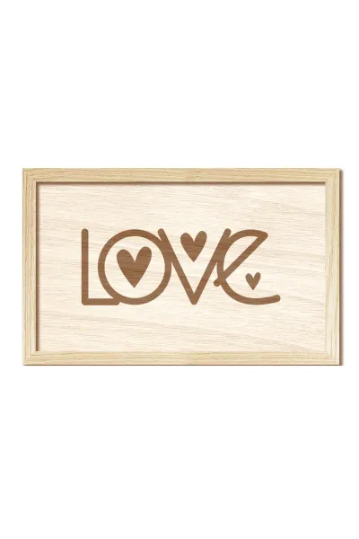 LOVE - Aşk - Ahşap Duvar, Oturma Odası, Ofis Dekorasyonu