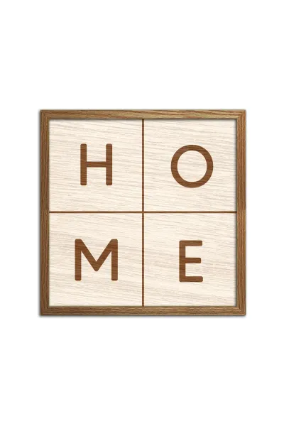 HOME Ahşap Tablo, Oturma Odası Duvar Dekorasyonu — Ceviz
