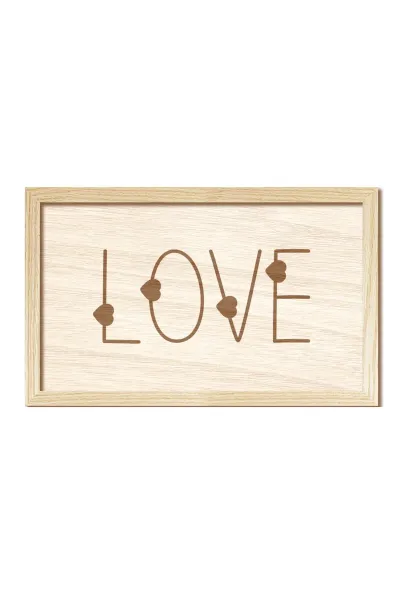 LOVE - AŞK Ahşap Duvar Dekorasyonu
