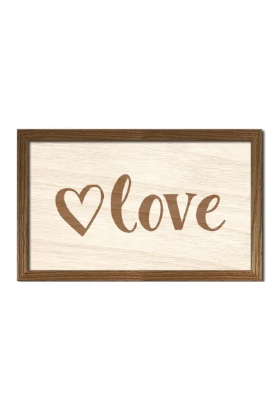 LOVE - Aşk - Ahşap Duvar, Oturma Odası, Ofis Dekorasyonu
