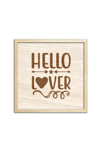 HELLO LOVER - Merhaba Sevgilim Ahşap Duvar Dekorasyonu — Bej