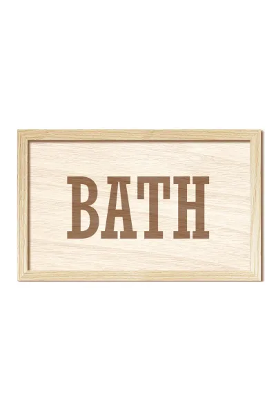 BATH - Banyo Ahşap Duvar Dekorasyonu — Bej