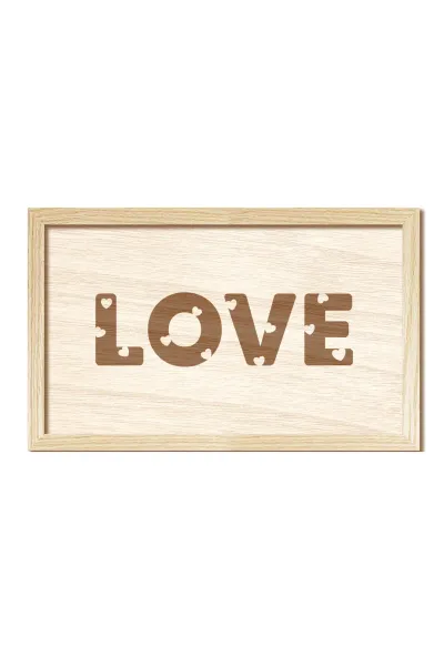 LOVE - AŞK Ahşap Duvar Dekorasyonu