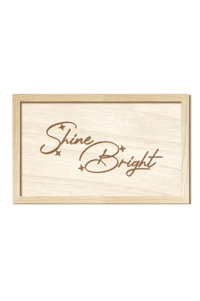 Shine Bright - Parla - Ahşap Oturma Odası, Ofis Duvar Dekorasyonu — Natural