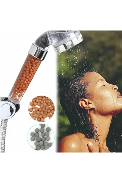Su Arıtmalı Duş Başlığı Tasarruflu Boncuklu Banyo Duş Başlığı ( Lisinya )