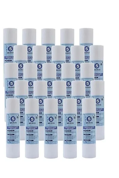 Su Arıtma Cihazı 10 İnc 5 Mikron Sediment Spun Filtre (25 Adet)