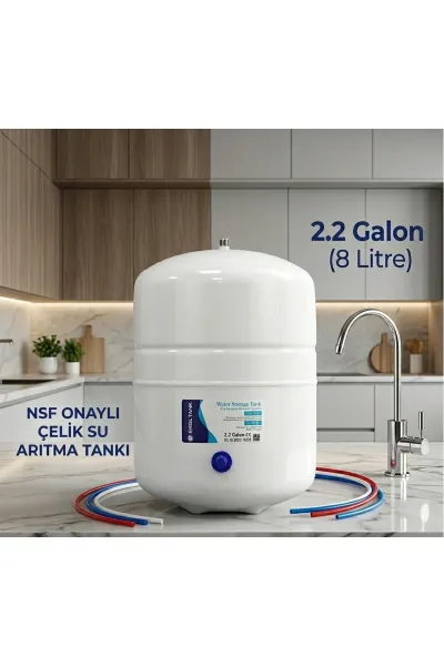 Ekol Tank 8 Litre NSF Onaylı Çelik Su Arıtma Tankı
