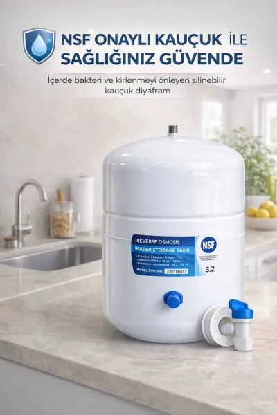 Su Arıtma Deposu 8 LT NSF Onaylı Çelik 2.2 Galon