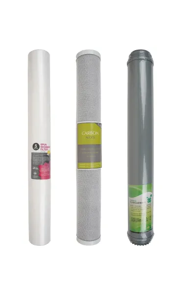 Açık Kasa Su Arıtma Cihazı 20" Inç Spun + Blok + Gac 3lü Filtre Seti