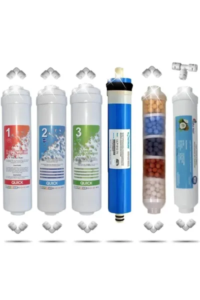 Tüm Kapalı Kasa Su Arıtma Cihazı Filtresi 6 Lı Filtre Seti