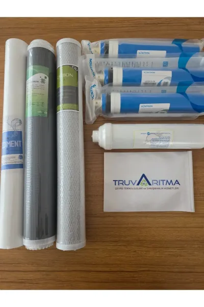Truva Arıtma 20" Endüstriyel Tip Sedimend, GAC, CTO Karbon 3x100 GPD Membran 12" Post Karbon Filtre