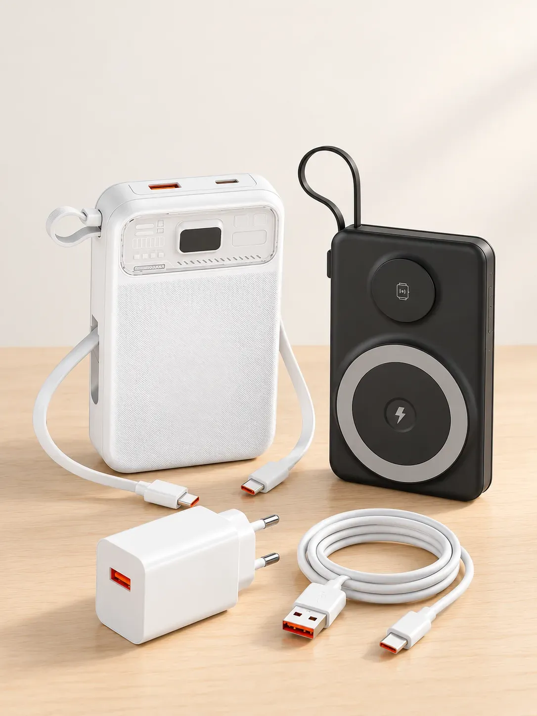 Şarj & Güç: Powerbank · adaptör · kablo