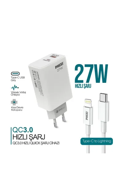 Ultimate UPD4225L 27W Lightning to Type-c PD Girişli Hızlı Şarj Cihazı