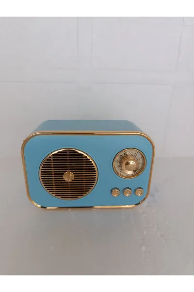 Speaker Fm Radyo Bluetooth Hoparlör Mp3 Çalar Usb Tf Aux Ses Bombası Kablosouz Hoparlör — Mavi