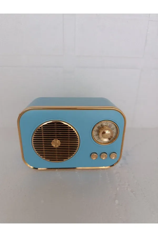 Speaker Fm Radyo Bluetooth Hoparlör Mp3 Çalar Usb Tf Aux Ses Bombası Kablosouz Hoparlör — Mavi