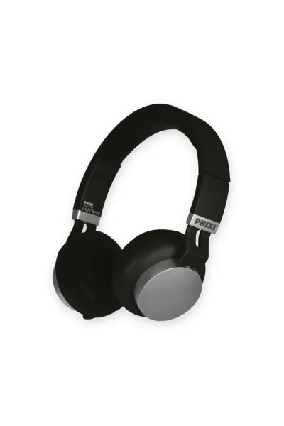 Kablosuz Katlanabilir Kafaüstü Kulaklık Bluetooth 5.0V Mikrofonlu HD Ses — Siyah