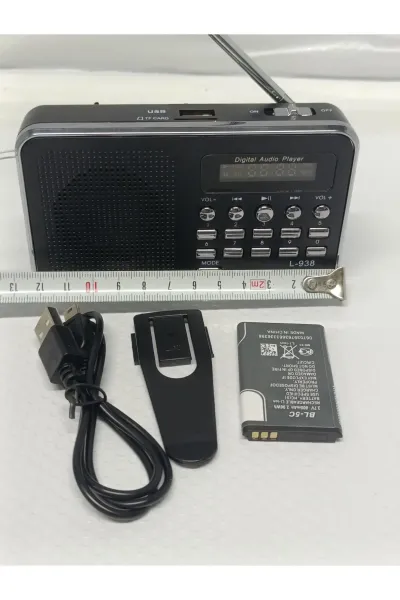KOPYA - Player L-938 Usb Şarjlı Fm Radyo Mp3 Çalar Kırmızı