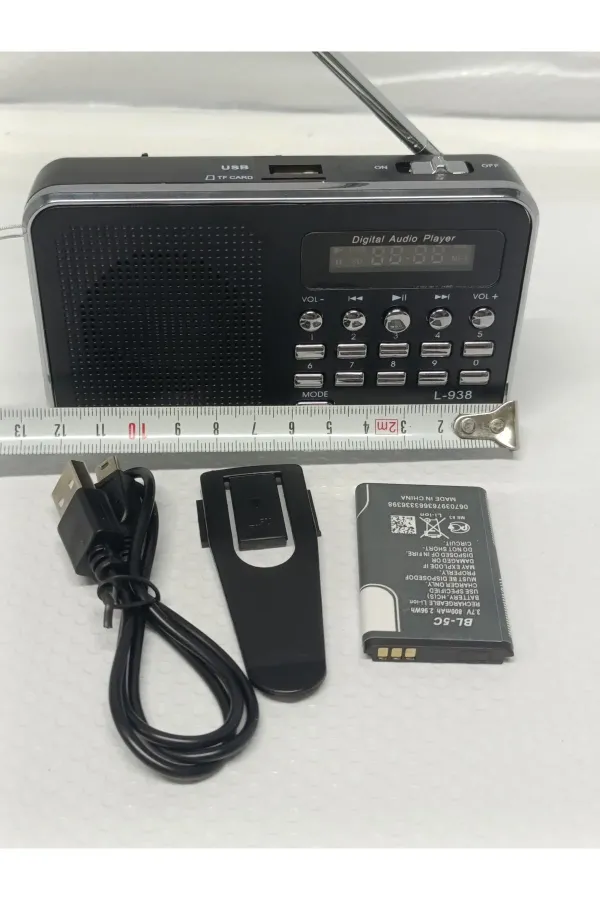 KOPYA - Player L-938 Usb Şarjlı Fm Radyo Mp3 Çalar Kırmızı