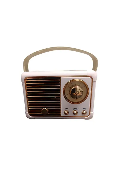 Nostaljik Retro Radyo Bluetooth Bağlantılı Hoparlör — Pembe