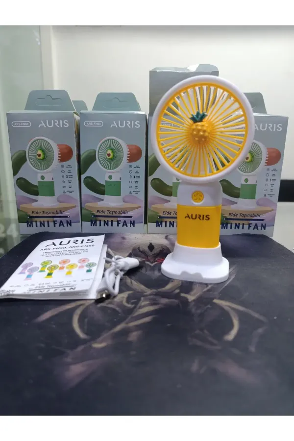 Taşınabilir Fan Soğutucu Mini Vantilatör Klima Güçlü Serinletici Şarjlı Masa Üstü Sessiz Standlı — Sarı
