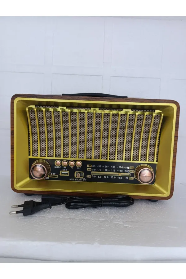 Klasik Radyo Bluetooth Hoparlör Fm Radyo Usb Tf Aux Ses Bombası Müzik Çalar Mp3 Çalar — Yeşil