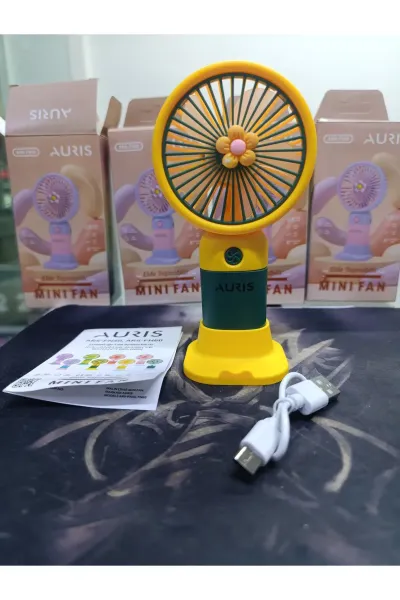 Taşınabilir Fan Soğutucu Mini Vantilatör Klima Güçlü Serinletici Şarjlı Masa Üstü Sessiz Standlı — Haki