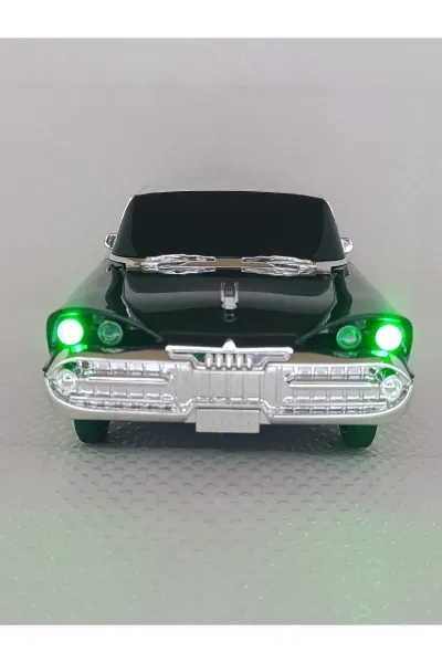 Klasik Araba Kablosuz Bluetooth Hoparlör Speaker Fm Radyo SD Kart USB Müzik Çalar — Siyah