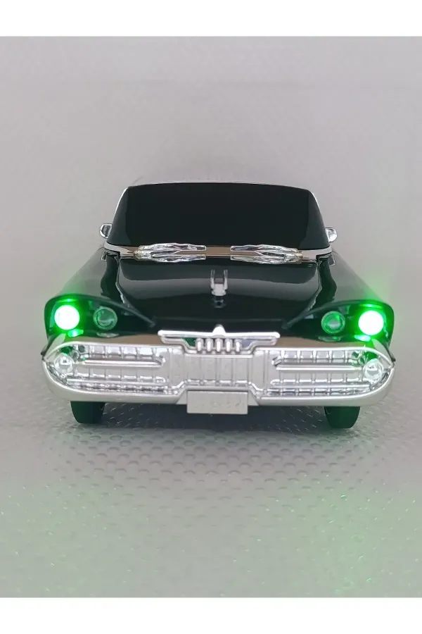 Klasik Araba Kablosuz Bluetooth Hoparlör Speaker Fm Radyo SD Kart USB Müzik Çalar — Siyah