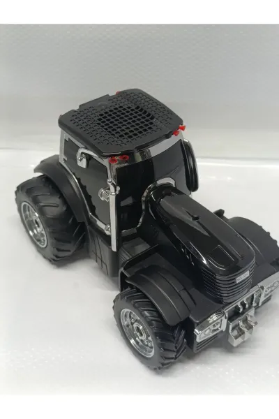 TRAKTÖR ŞEKLİNDE BLUETOOTH HOPARLÖR ŞARJLI KABLOSUZ SPEAKER FM SD KART USB — Siyah
