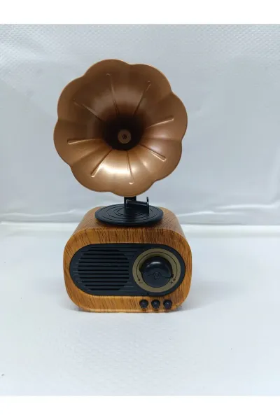 FVWA AS70 Nostaljik Mini Gramafon GÖRÜNÜMLÜ Radyo Usb Aux Bluetooth Radyo Yüksek Ses Kalitesi
