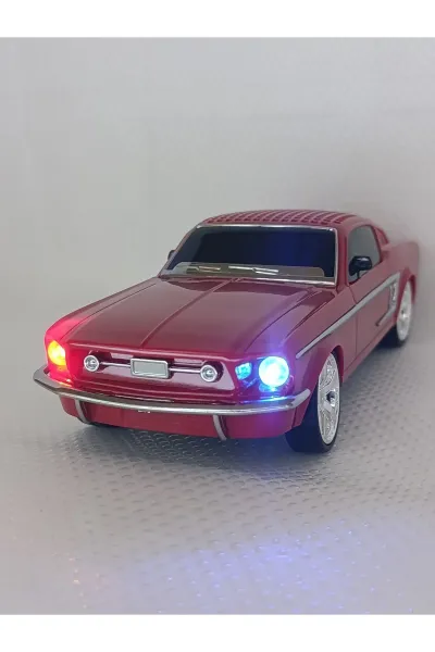 Klasik Araba Kablosuz Bluetooth Hoparlör Speaker Fm Radyo SD Kart USB Müzik Çalar — Kırmızı