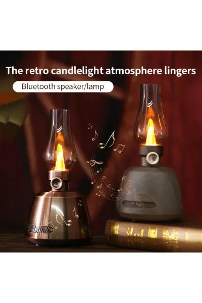 Nostaljik Gaz Lambası Model Led Fenerli Nostalji Bluetooth Hoparlör Usb