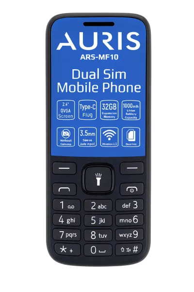 ARS-MF10 Kamerasız Tuşlu Cep Telefonu (Auris Türkiye Garantili)