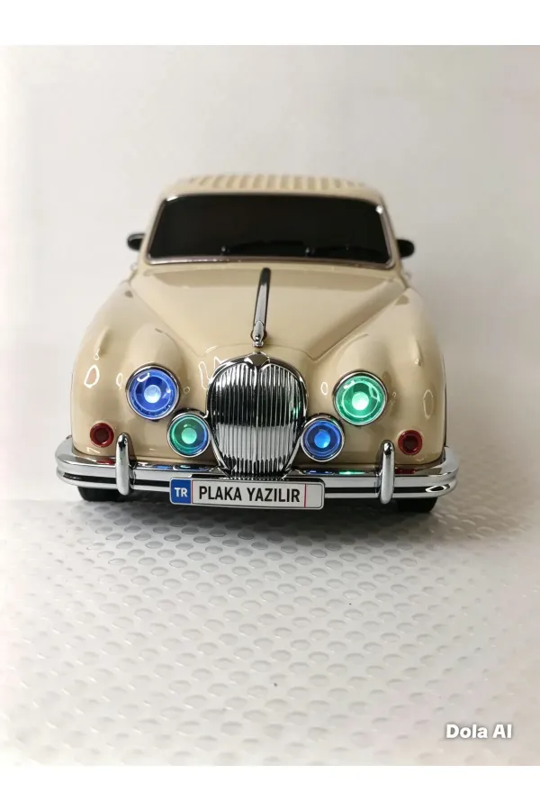 Nostaljik Radyo Oyuncak Araba Müzik Çalar Bluetooth Hoparlör Usb Tf Aux Sd Kart Ses Bombası — Bej