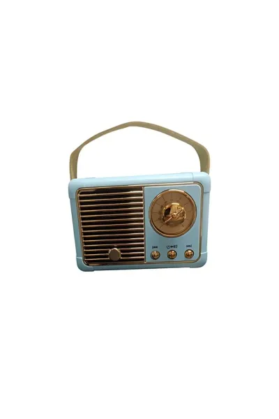 Nostaljik Retro Radyo Bluetooth Bağlantılı Hoparlör — Mavi