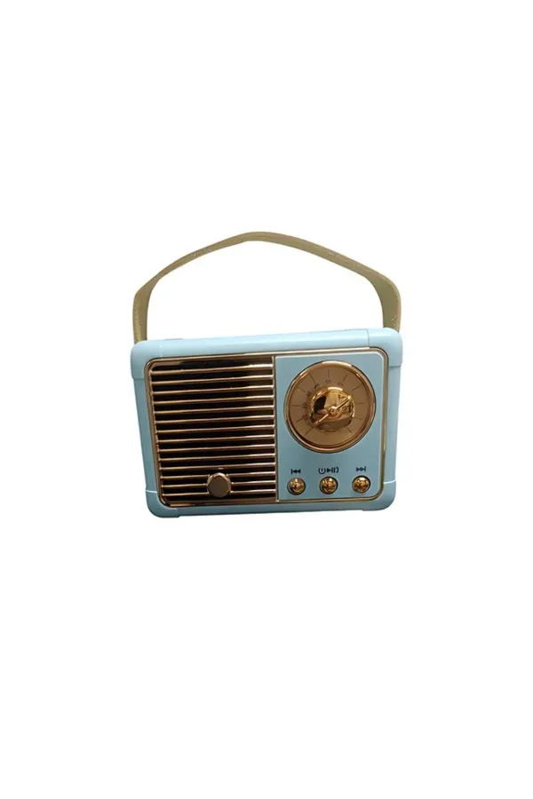 Nostaljik Retro Radyo Bluetooth Bağlantılı Hoparlör — Mavi
