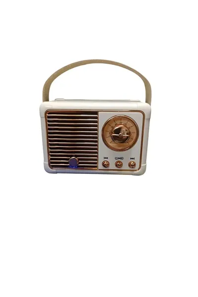 Nostaljik Retro Radyo Bluetooth Bağlantılı Hoparlör — Beyaz