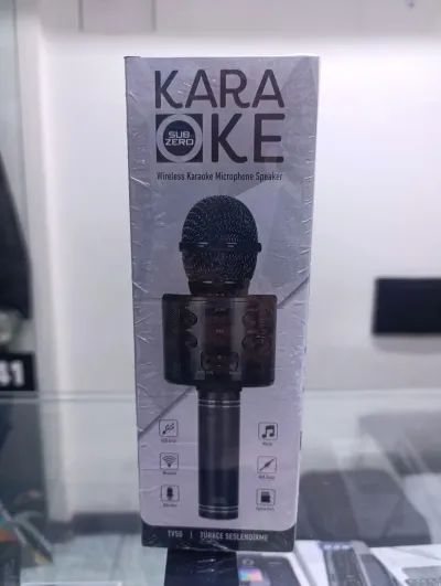 Türkçe Seslendirme Karaoke Mikrofonu Bluetooth Mikrofon Bluetooth Speaker Hoparlör Aux-Tf-Usb Giriş Siyah