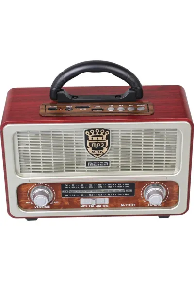 M-111bt Şarjlı Nostaljik Radyo Bluetooth-Kumanda Usb/sd/mp3 — Siyah