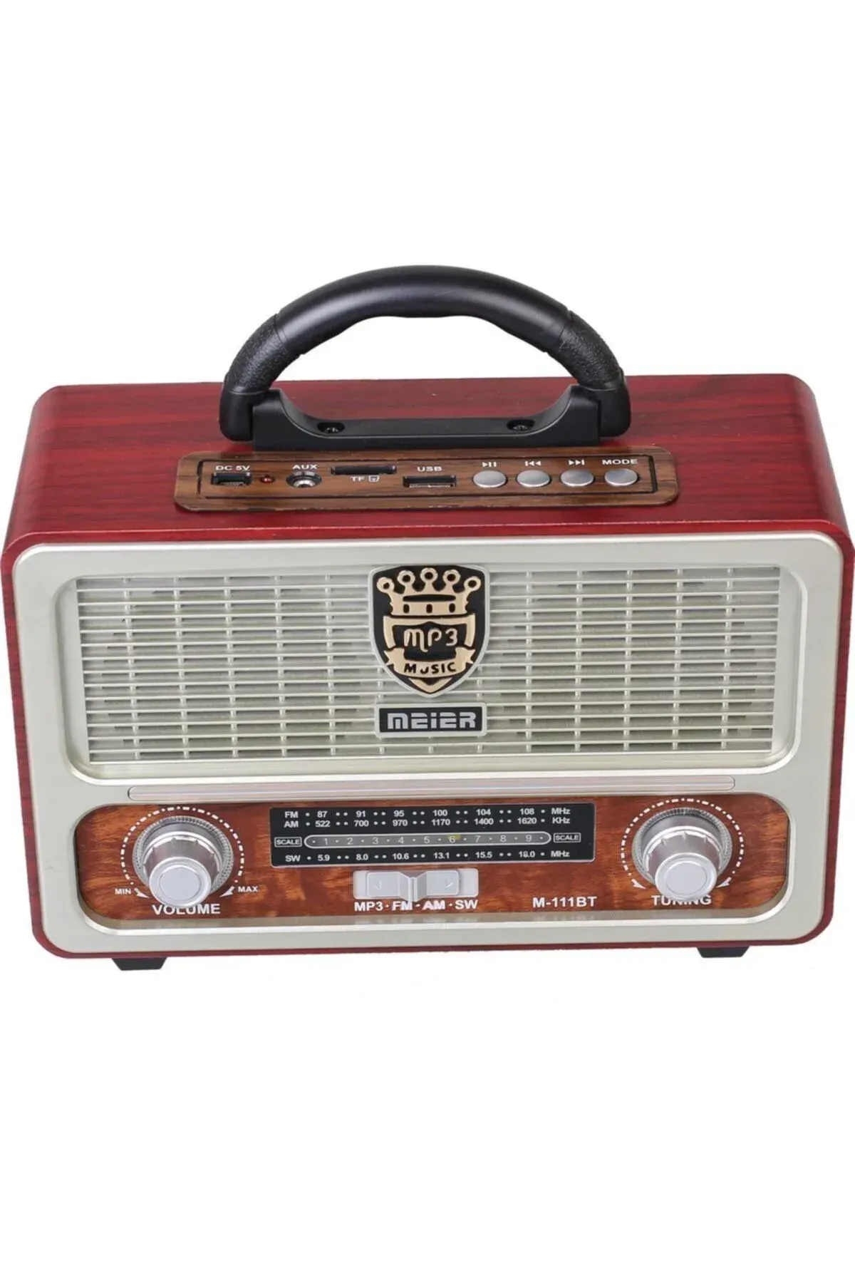 M-111bt Şarjlı Nostaljik Radyo Bluetooth-Kumanda Usb/sd/mp3 — Siyah