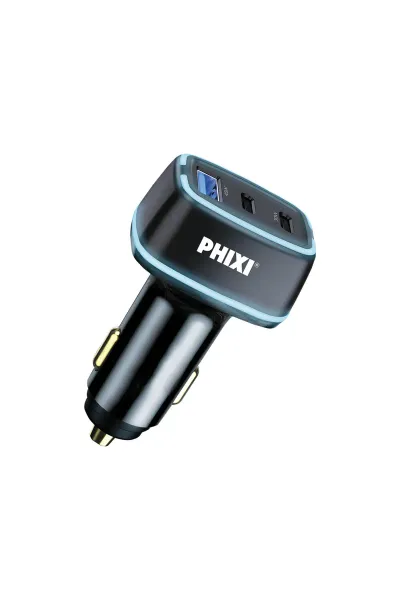 PHİXİ UPD4275 ÜÇ ÇIKIŞLI PD DESTEKLİ 75W ARAÇ ŞARJ ADAPTÖRÜ