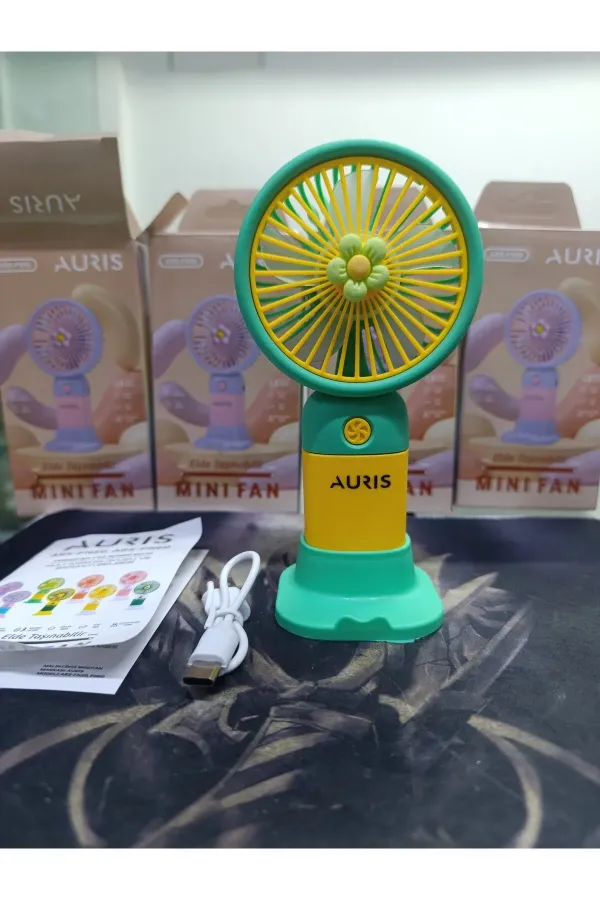 Taşınabilir Fan Soğutucu Mini Vantilatör Klima Güçlü Serinletici Şarjlı Masa Üstü Sessiz Standlı — Turkuaz