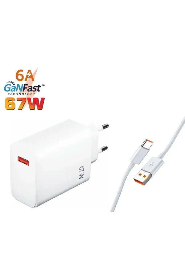 Ptx67 67w Quick Charge 4.0 Şarj Başlık Type-c 6a Data & Şarj Kablosu