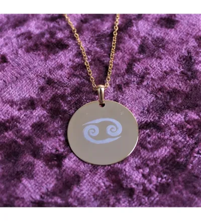 KİŞİYE ÖZEL BURÇ BASKILI UNISEX KOLYE (GOLD)