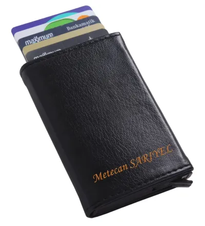 ÖZKA LEATHER - Kişiye Özel Otomatik Mekanizmalı Deri Cüzdan - Anahtarlık ve Tesbih Hediye!